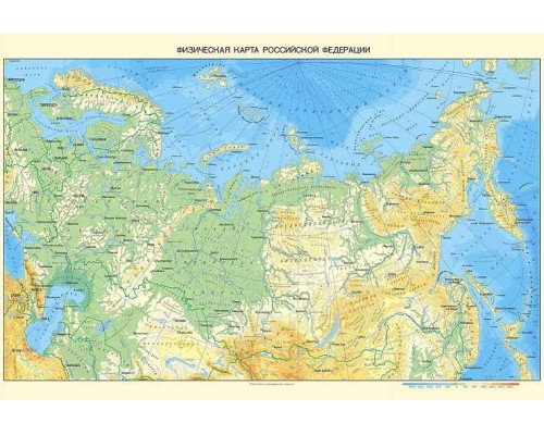 Фотообои L-083 Divino Физическая карта Российской Федерации, 4 м х 2.7 м
