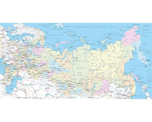 Фотообои L-087 Divino Карта Российской Федерации Регионы и крупные города, 2 м х 1 м