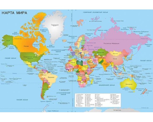 Фотообои L-118 Divino Мир Политическая карта, 4 м х 2.7 м
